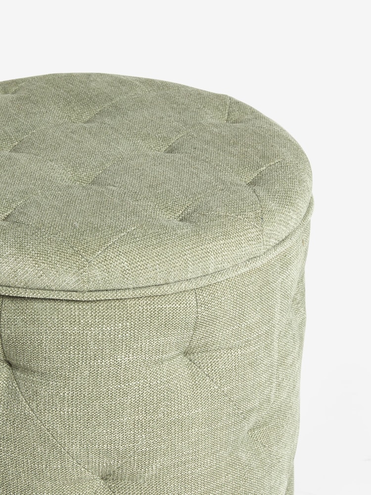 Soft Texture Sage Green Hartford Upholstered Storage Footstool - Image 6 of 6