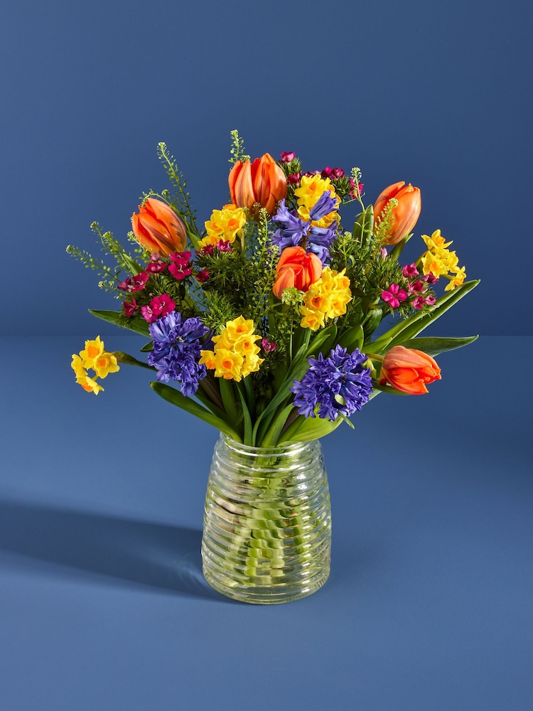 Bright Tulip and Narcissi Fresh Flower Letterbox Bouquet - Image 1 of 4