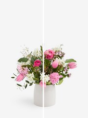 Pink Mother's Day Tulip and Hyacinth Fresh Flower Bouquet in Ceramic - Image 3 of 5