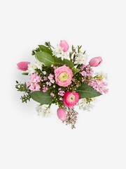 Pink Mother's Day Tulip and Hyacinth Fresh Flower Bouquet in Ceramic - Image 4 of 5