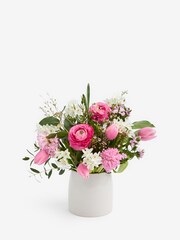 Pink Mother's Day Tulip and Hyacinth Fresh Flower Bouquet in Ceramic - Image 5 of 5
