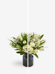 White Luxury Tulip and Ranunculus Fresh Flower Bouquet with Vase - Image 4 of 5