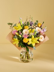 Pink/Orange XL Rose Stocks and Lilies Fresh Flower Bouquet - Image 1 of 5