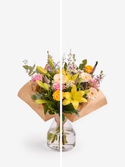 Pink/Orange XL Rose Stocks and Lilies Fresh Flower Bouquet - Image 3 of 5