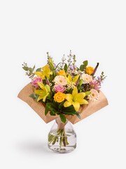 Pink/Orange XL Rose Stocks and Lilies Fresh Flower Bouquet - Image 4 of 5