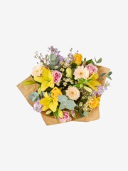 Pink/Orange XL Rose Stocks and Lilies Fresh Flower Bouquet - Image 5 of 5