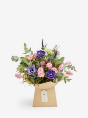 The Chateau by Angel Strawbridge Pink/Purple Mother's Day Spray Rose Tulip and Anemony Fresh Flower Bouquet in Gift Bag - Image 4 of 5