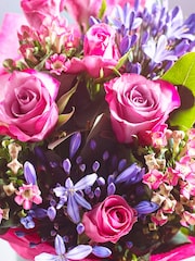 Lipsy Pink Rose and Agapanthus Fresh Flower Bouquet in Gift Bag - Image 2 of 5