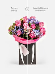 Lipsy Pink Rose and Agapanthus Fresh Flower Bouquet in Gift Bag - Image 4 of 5