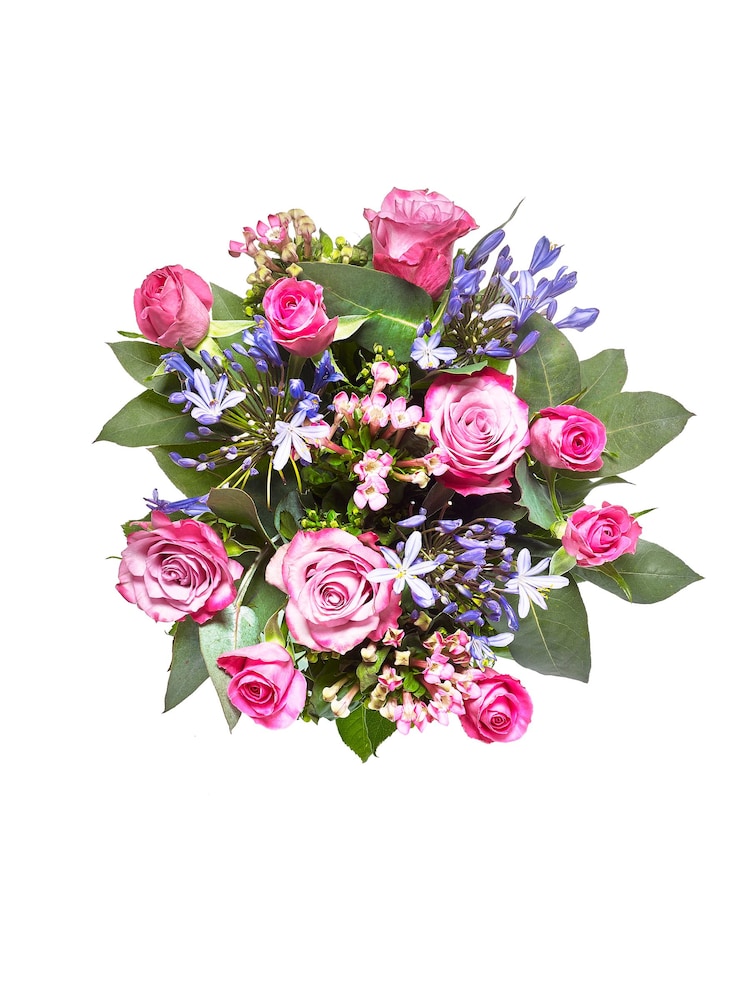 Lipsy Pink Rose and Agapanthus Fresh Flower Bouquet in Gift Bag - Image 5 of 5
