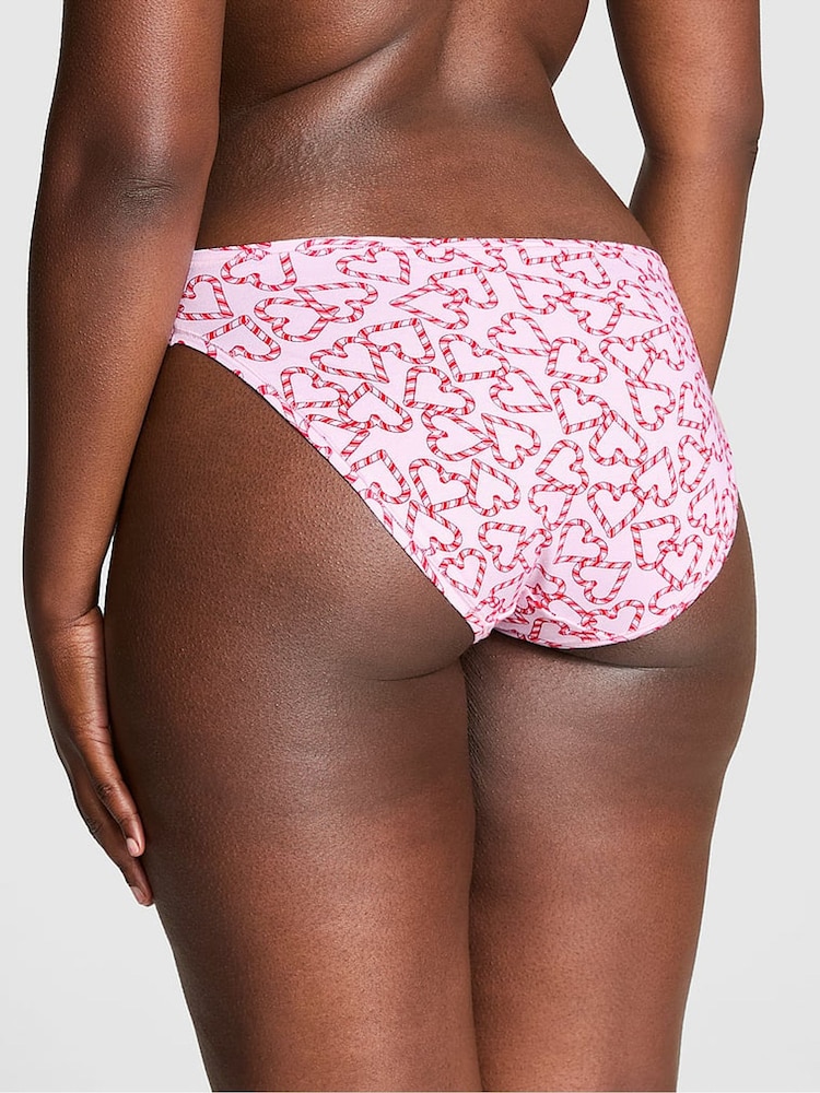 Victoria's Secret PINK Pink Tulip Candy Cane Heart Print Bikini Cotton Knickers - Image 2 of 3