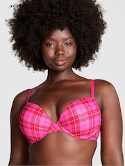 Victoria's Secret PINK Pink Rose Plaid Super Push Up Bra - Image 1 of 3