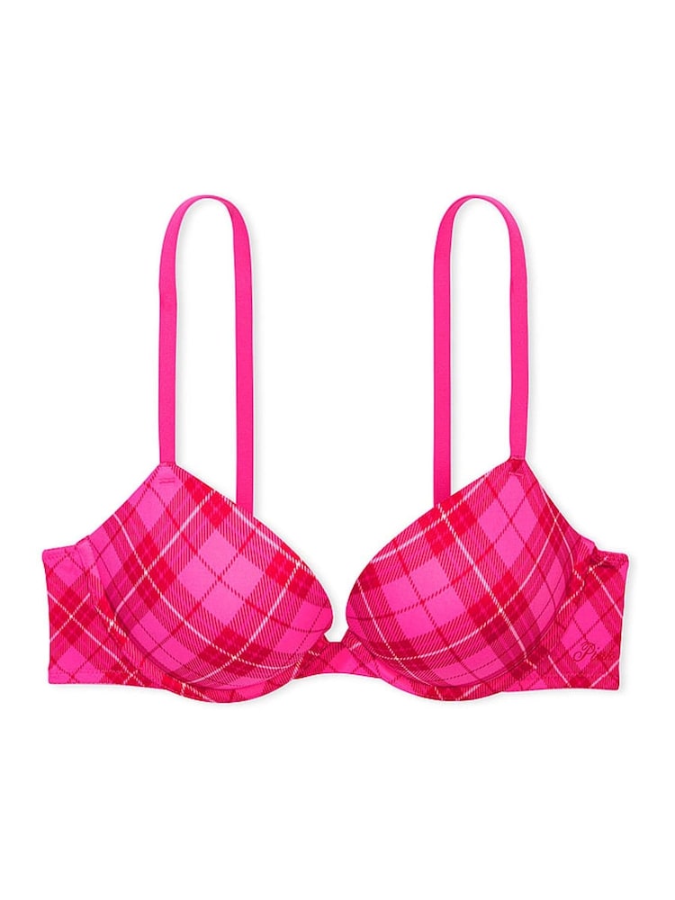 Victoria's Secret PINK Pink Rose Plaid Super Push Up Bra - Image 3 of 3
