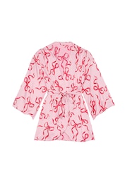 Victoria's Secret Pink Bows Satin Short Robe - Image 3 of 3