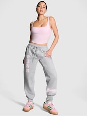 Victoria's Secret PINK Medium Heather Grey Cuffed Fleece Joggers - Image 1 of 3