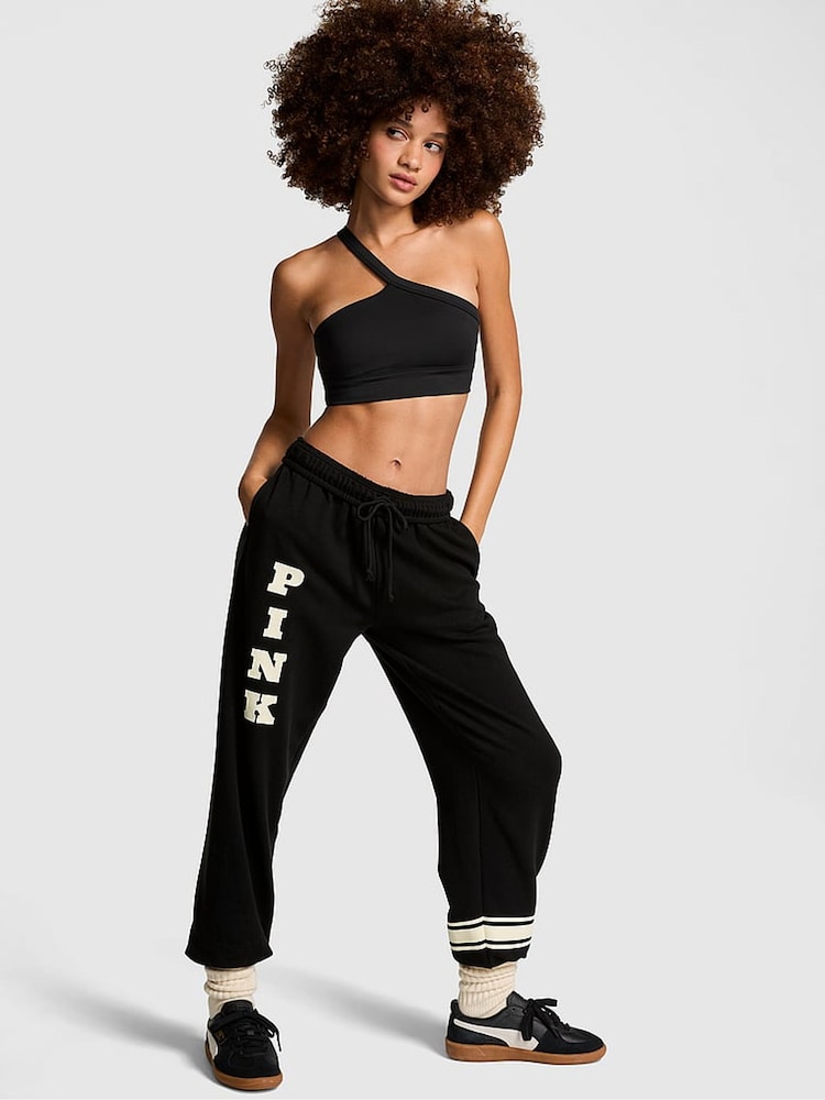 Victoria's Secret PINK Black Cuffed Fleece Joggers - Image 1 of 3
