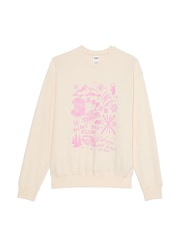 Victoria's Secret PINK White Shell Aspen Fleece Sweatshirt - Image 3 of 3