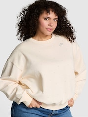 Victoria's Secret PINK White Shell Fleece Sweatshirt - Image 1 of 4
