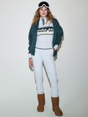 Victoria's Secret PINK Deep Forest Green Zip Up Fleece Hoodie - Image 3 of 4