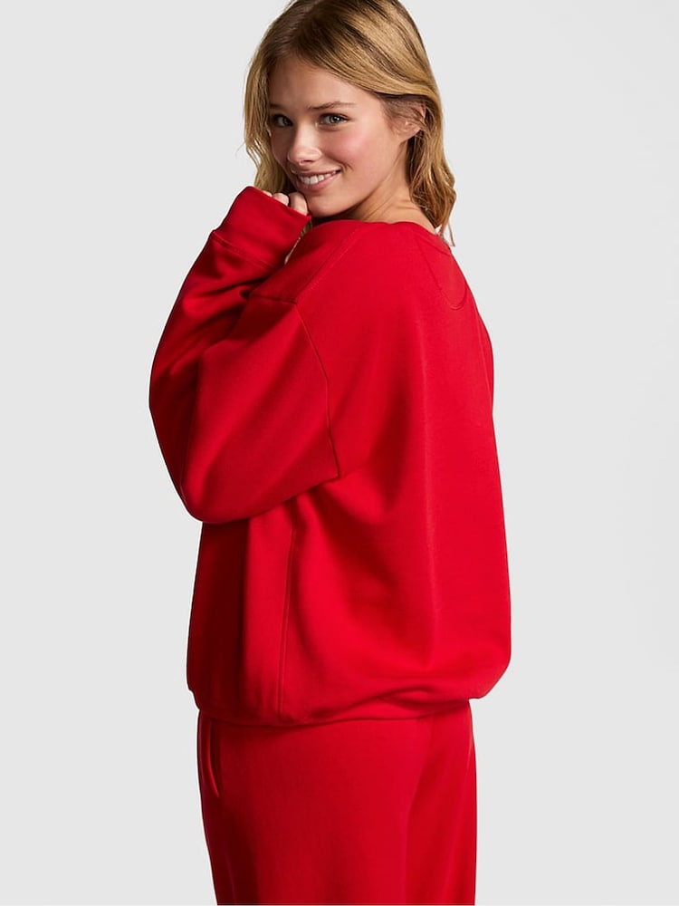 Victoria's Secret PINK Vermillion Red Fleece Sweatshirt - Image 2 of 3