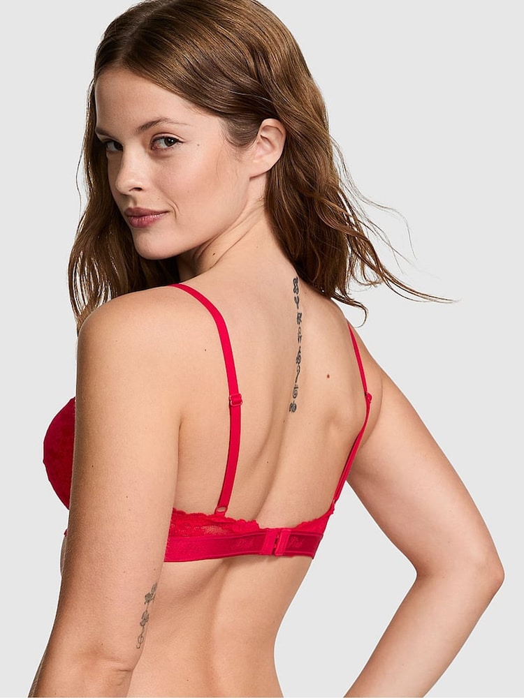 Victoria's Secret PINK Red Pepper Balcony Lace Push Up Bra - Image 2 of 3