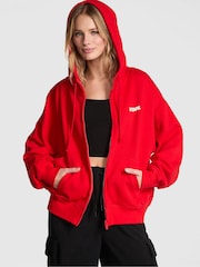 Victoria's Secret PINK Vermillion Red Zip Up Hoodie - Image 1 of 4