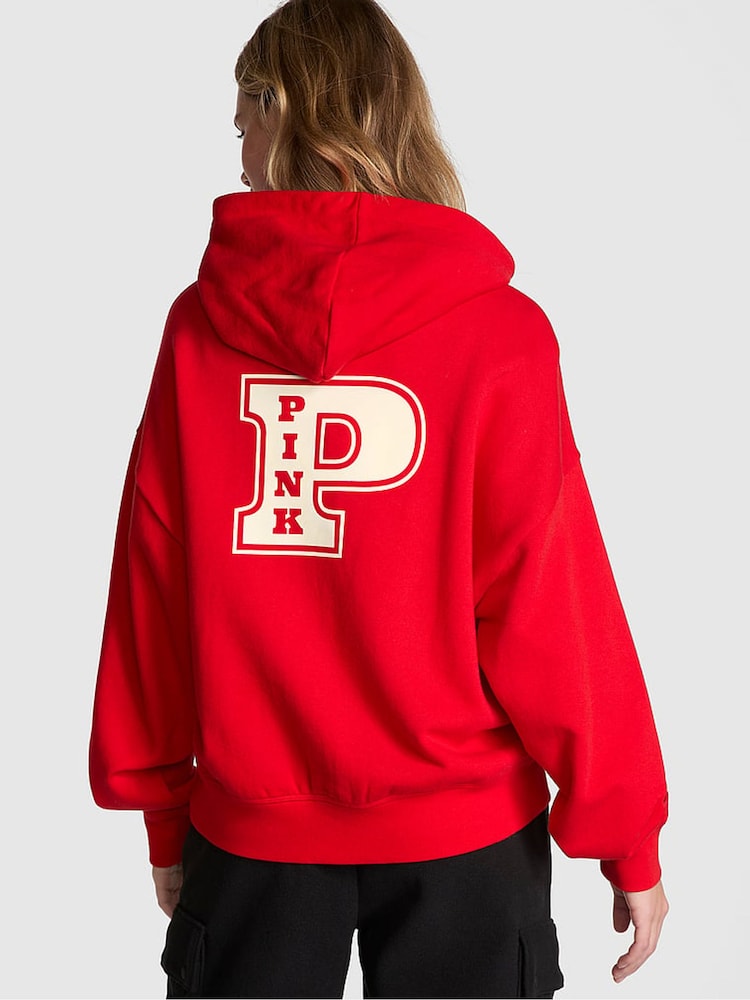Victoria's Secret PINK Vermillion Red Zip Up Hoodie - Image 2 of 4