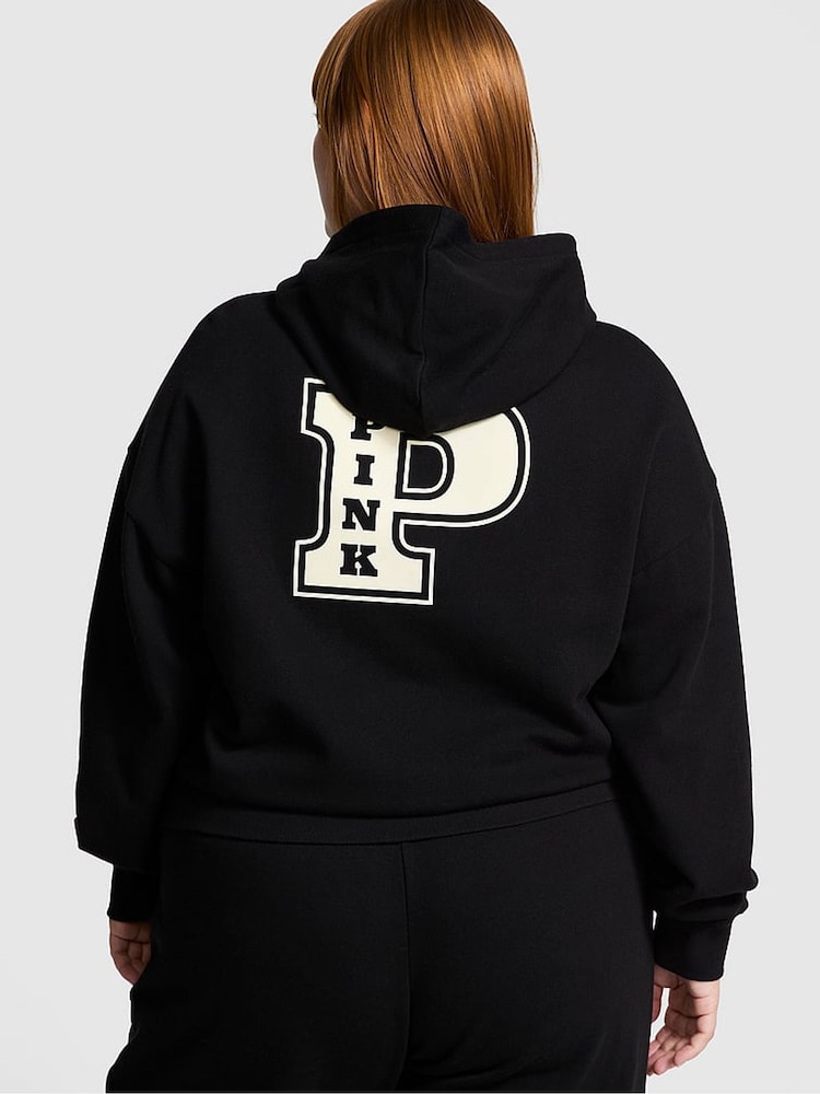 Victoria's Secret PINK Black Oversized Pullover Hoodie - Image 2 of 3 Victoria's Secret PINK Black Oversized Pullover Hoodie - Image 2 of 3