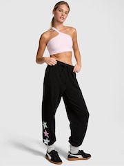 Victoria's Secret PINK Pure Black Aspen Cuffed Fleece Joggers - Image 1 of 3