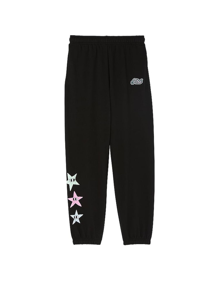 Victoria's Secret PINK Pure Black Aspen Cuffed Fleece Joggers - Image 3 of 3