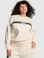 Victoria's Secret PINK White Shell Fleece Sweatshirt - Image 1 of 4
