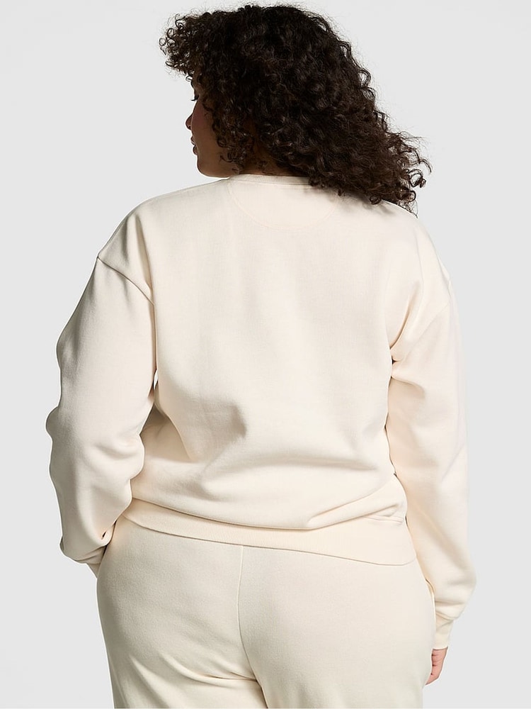 Victoria's Secret PINK White Shell Fleece Sweatshirt - Image 2 of 4