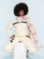 Victoria's Secret PINK White Shell Fleece Sweatshirt - Image 4 of 4