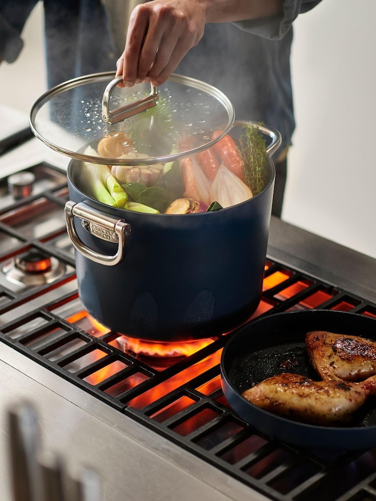 Joseph Joseph Midnight Blue Space Folding Handle Ceramic Nonstick 25cm Stock Pot and Lid - Image 1 of 1