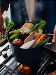 Joseph Joseph Midnight Blue Space Folding Handle Ceramic Nonstick 25cm Stock Pot and Lid - Image 4 of 7