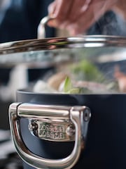 Joseph Joseph Midnight Blue Space Folding Handle Ceramic Nonstick 25cm Stock Pot and Lid - Image 4 of 7