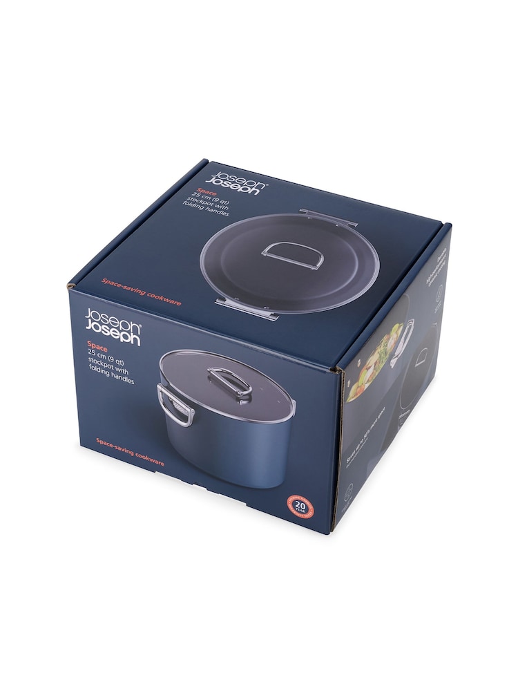 Joseph Joseph Midnight Blue Space Folding Handle Ceramic Nonstick 25cm Stock Pot and Lid - Image 2 of 7