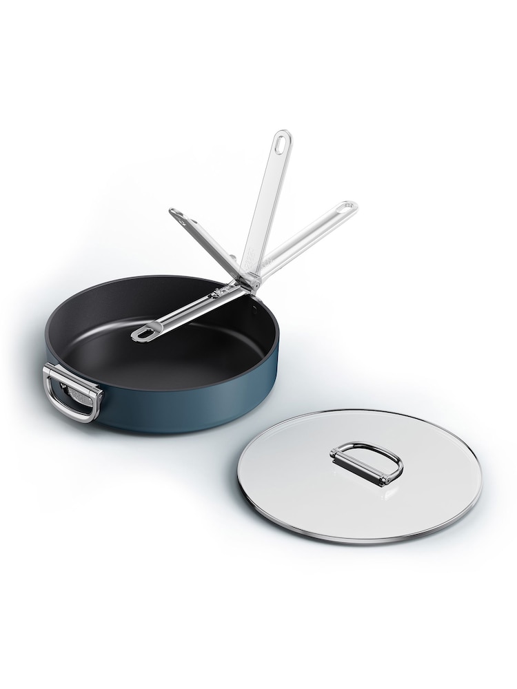 Joseph Joseph Midnight Blue Space Folding Handle Ceramic Nonstick 28cm Saute Pan and Lid - Image 4 of 6