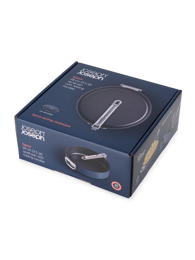 Joseph Joseph Space Folding Handle Ceramic Nonstick 28cm Saute Pan and Lid - Image 3 of 6