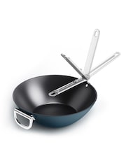 Joseph Joseph Midnight Blue Space Folding Handle Ceramic Non Stick 32cm Wok - Image 2 of 6