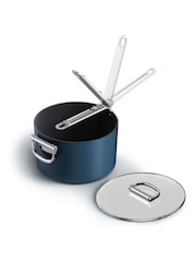 Joseph Joseph Midnight Blue Space Folding Handle Ceramic Nonstick 23cm Saucepan and Lid - Image 2 of 6