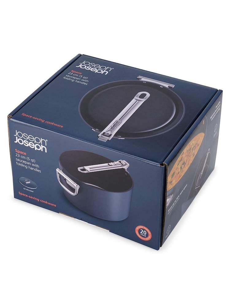 Joseph Joseph Midnight Blue Space Folding Handle Ceramic Nonstick 23cm Saucepan and Lid - Image 3 of 6