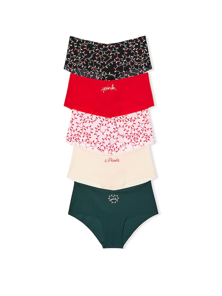 Victoria's Secret PINK Black/Red/Pink/White/Green Cheeky 5 Pack Knickers - Image 1 of 2