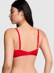 Rood - Victoria's Secret PINK lichtgevoerde balconette-beha met kant - Image 2 of 3