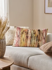 Peach Pink 40 x 59cm Haze Velvet Stripe Cushion - Image 1 of 4