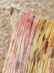 Peach Pink 40 x 59cm Haze Velvet Stripe Cushion - Image 4 of 4