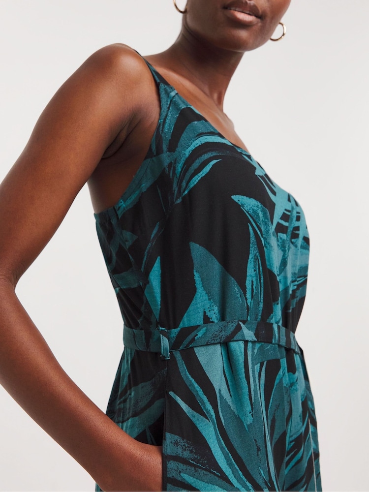 JD Williams Green Wide Leg Strappy Jumpsuit - Image 4 of 4