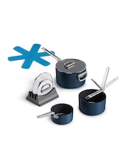Joseph Joseph Midnight Blue Space Folding Handle Ceramic Nonstick 3 Piece Saucepan Set - Image 2 of 6