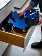 Joseph Joseph Midnight Blue Space Folding Handle Ceramic Nonstick 3 Piece Saucepan Set - Image 5 of 6
