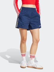 adidas originals Blue Blue Liberty London 3 Stripe 100% Cotton Shorts - Image 1 of 6
